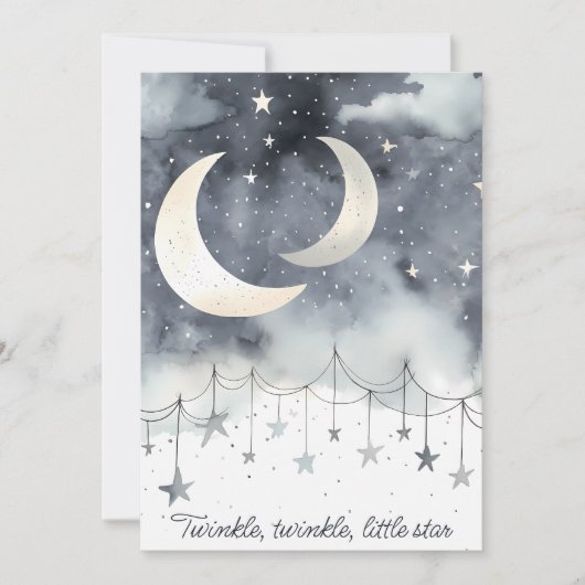 Twinkle, Twinkle, Little Star QR Code Baby shower Kaart (Voorkant)