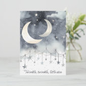 Twinkle, Twinkle, Little Star QR Code Baby shower Kaart (Staand voorkant)