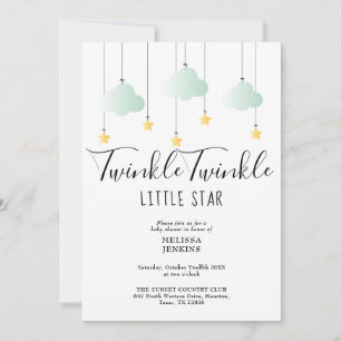 Twinkle Twinkle Little Star QR Code Baby shower Kaart