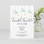 Twinkle Twinkle Little Star QR Code Baby Shower-ui Kaart (Staand voorkant)