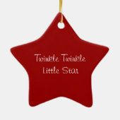 "Twinkle Twinkle Little Star" Rode ster Keramisch Ornament (Achterkant)
