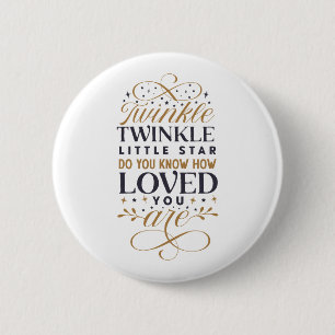 Twinkle Twinkle Little Star Ronde Button 5,7 Cm