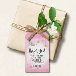 Twinkle Twinkle Little Star Roze Aquarel Spetters Cadeaulabel