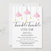 Twinkle Twinkle Little Star Roze Baby Meisje Douch Kaart (Voorkant)