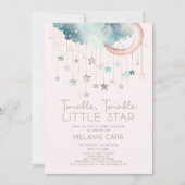 Twinkle Twinkle Little Star Roze Baby Shower Kaart (Voorkant)