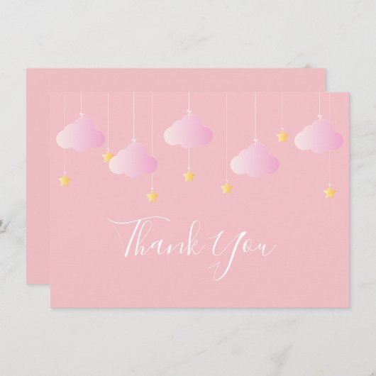 Twinkle Twinkle Little Star Roze Bedankt (Voorkant / Achterkant)