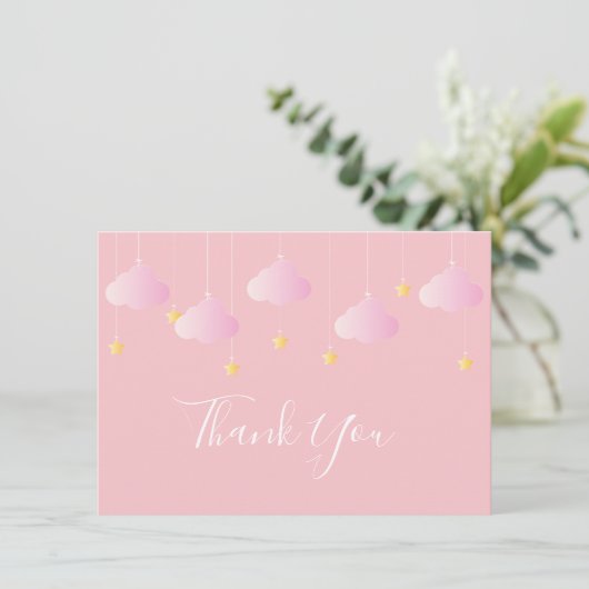 Twinkle Twinkle Little Star Roze Bedankt (Staand voorkant)