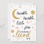 Twinkle Twinkle Little Star Roze Goud Baby Shower Kaart (Voorkant)