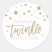 Twinkle Twinkle Little Star roze gouden glitters