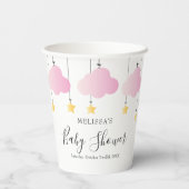 Twinkle Twinkle Little Star Roze Meisje Baby Showe Papieren Bekers (Achterkant)