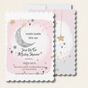 Twinkle Twinkle Little Star Roze Waterverf Kaart