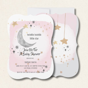 Twinkle Twinkle Little Star Roze Waterverf Kaart