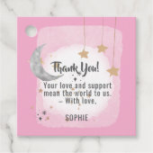 Twinkle Twinkle Little Star Roze Waterverf Splash Bedankjes Labels (Voorkant)