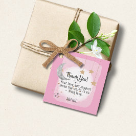 Twinkle Twinkle Little Star Roze Waterverf Splash Bedankjes Labels