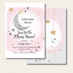 Twinkle Twinkle Little Star Roze Waterverf Splash Kaart