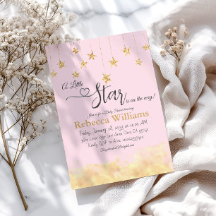 Twinkle Twinkle Little Star Roze Wolk Baby Shower Kaart