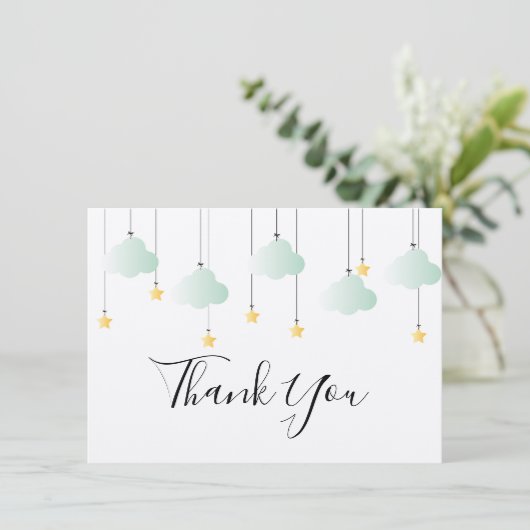 Twinkle Twinkle Little Star Rustic Boho Bedankkaart (Staand voorkant)