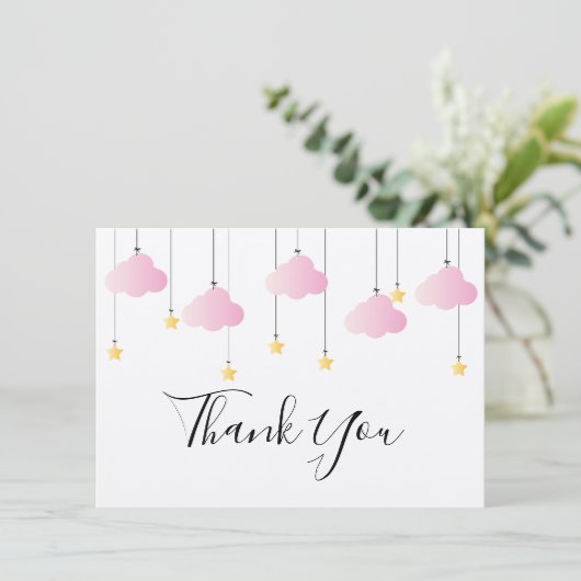 Twinkle Twinkle Little Star Rustic Boho Bedankkaart (Staand voorkant)