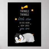 Twinkle, Twinkle Little Star Schattige Pinguïn Poster (Voorkant)