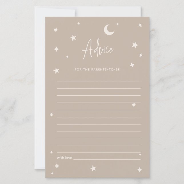 Twinkle Twinkle Little Star Shower Advice Card (Voorkant)