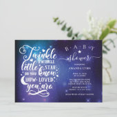 Twinkle Twinkle Little Star Shower Baby Uitnodigin Kaart (Staand voorkant)