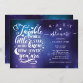Twinkle Twinkle Little Star Shower Baby Uitnodigin Kaart (Voorkant / Achterkant)