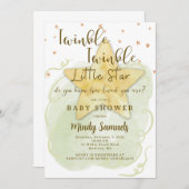 Twinkle Twinkle Little Star Shower Genderneutraal Kaart (Voorkant / Achterkant)