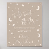 Twinkle Twinkle Little Star Shower Welcome Sign Poster (Voorkant)