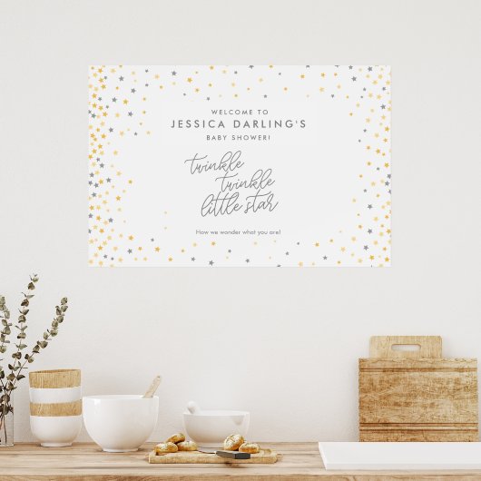 Twinkle Twinkle Little Star Shower Welkomstbord Poster (Keuken)