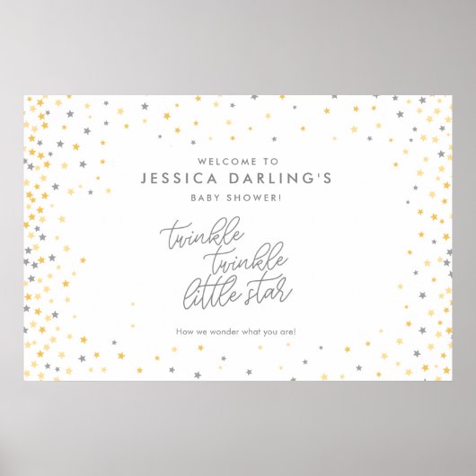 Twinkle Twinkle Little Star Shower Welkomstbord Poster (Voorkant)
