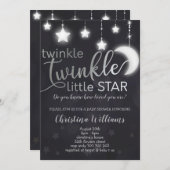 Twinkle Twinkle Little Star Silver Baby shower Kaart (Voorkant / Achterkant)