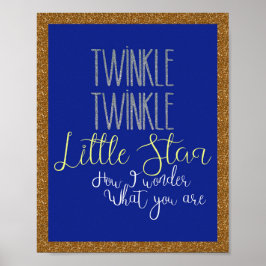 Twinkle Twinkle Little Star Silver en Gold Poster