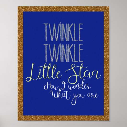 Twinkle Twinkle Little Star Silver en Gold Poster (Voorkant)