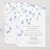 Twinkle Twinkle Little Star Silver Invitation Kaart (Voorkant / Achterkant)