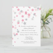 Twinkle Twinkle Little Star Silver Invitation Kaart (Staand voorkant)
