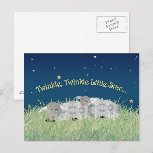 Twinkle Twinkle Little Star Slaping Sheep Briefkaart (Voorkant / Achterkant)
