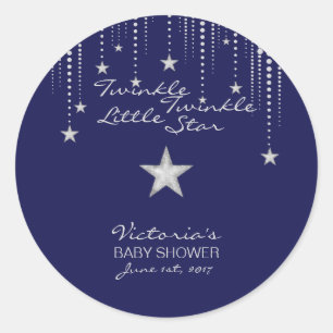Twinkle Twinkle Little Star Stickers - Blue, Silve