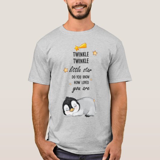 Twinkle, Twinkle Little Star Super Cute Penguin T-shirt (Voorkant)