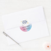 Twinkle Twinkle Little Star Thema Geslacht onthull Ronde Sticker (Envelop)