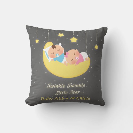 Twinkle Twinkle Little Star Tweeling Kamer Decorat Kussen (Voorkant)