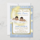 Twinkle Twinkle Little Star Twin Boy Baby shower I Kaart (Voorkant)