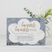 Twinkle Twinkle Little Star Twin Boys Baby shower Bedankkaart (Staand voorkant)