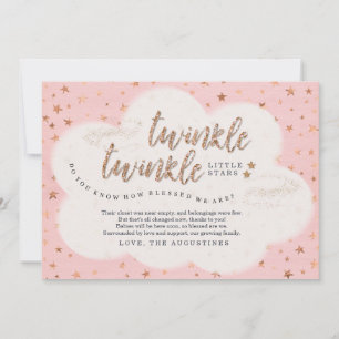 Twinkle Twinkle Little Star Twin Girls Baby shower Bedankkaart