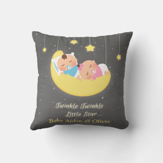 Twinkle Twinkle Little Star Twins Room Decor Kussen (Achterkant)