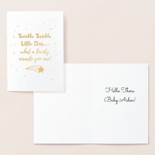 Twinkle Twinkle Little Star Typography Goudfolie Folie Kaarten (Display)