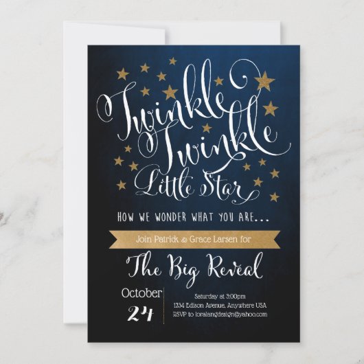 Twinkle Twinkle Little Star Uitnodiging (Voorkant)