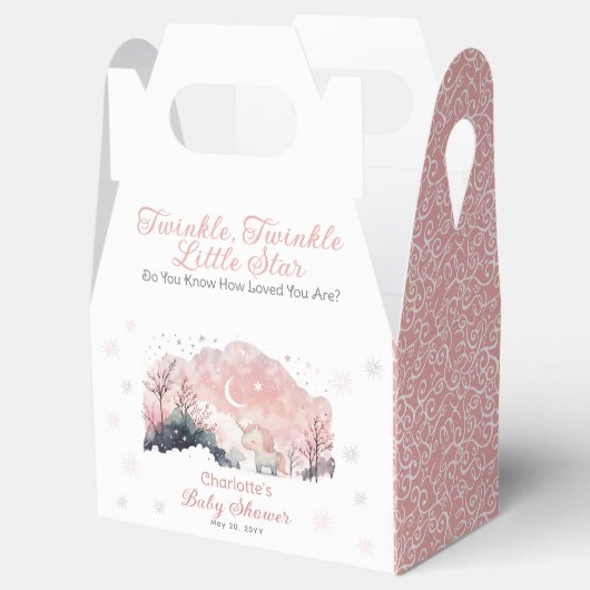 Twinkle Twinkle Little Star Unicorn Baby Shower Bedankdoosjes (Geopend)