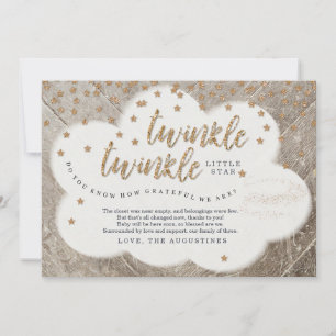 Twinkle Twinkle Little Star Unisex Baby shower Bedankkaart