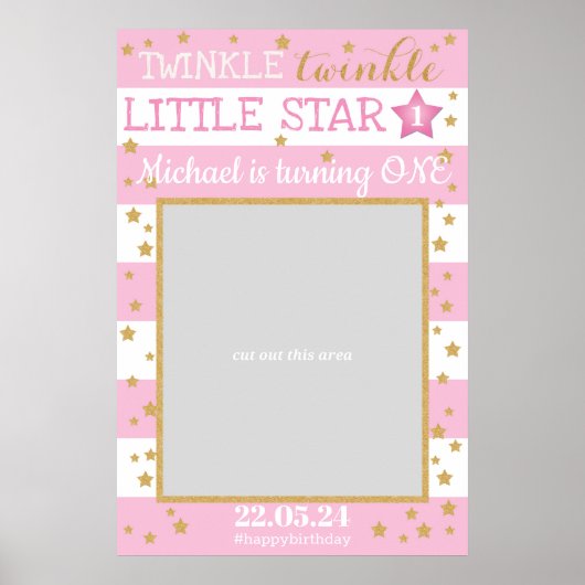 Twinkle Twinkle Little Star Verjaardag Foto Prop Poster (Voorkant)