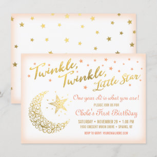 Twinkle, Twinkle, Little Star verjaardagsfeest kor Kaart